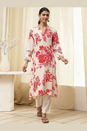 Biba Women Floral Printed Thread Work Kurta