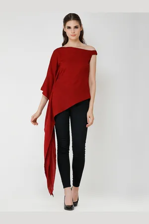 Cation Women Maroon Solid Maxi Top