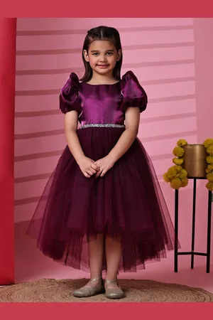 Toy Balloon Kids Girls Puff Sleeve Net Fit & Flare Dress