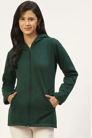 Belle Women Teal Fleece Lightweight Tailored Jacket
