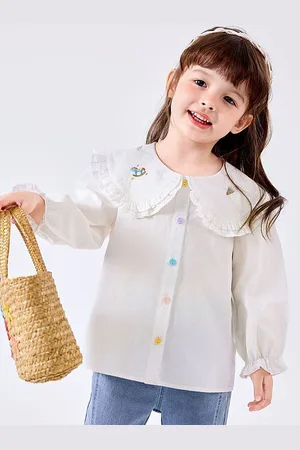 LULU & SKY Girls Floral Opaque Casual Shirt
