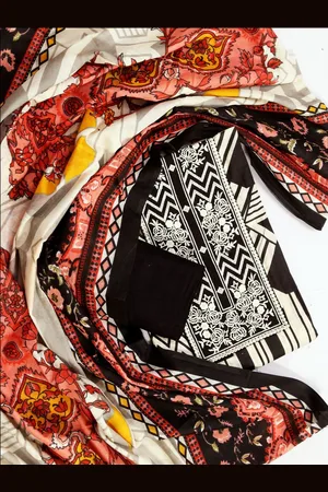 SALWAR STUDIO Geometric Printed Unstitched Dress Material