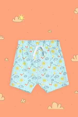 MINI KLUB Boys Blue Pack Of 3 Pure Cotton Printed Shorts