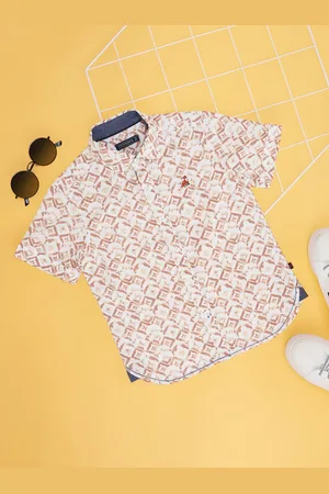 Pantaloons Boys Geometric Printed Spread Collar Pure Cotton Casual Shirt