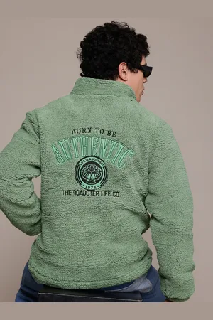 Roadster The Lifestyle Co. Mock Collar Embroidered Fleece Tailored Jacket