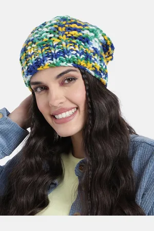 Magic Needles Unisex Multicoloured Hand Knitted Self Design Beanie