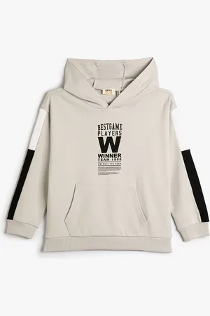 Koton Boys Typography Printed Hood Neck Cotton Pullover