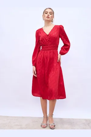 Styli Puff Sleeve A-Line Maxi Dress