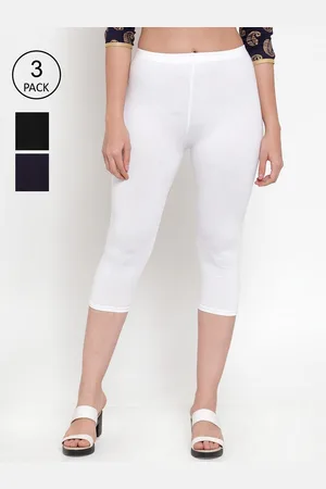 Jinfo Women Pack Of 3 Black & White Capris