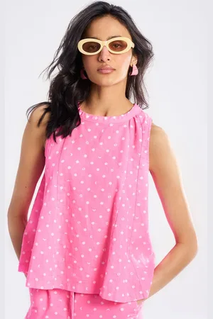 Terra Luna Print Cotton Styled Back Top