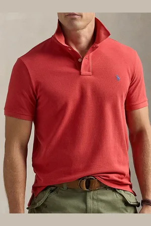Ralph Lauren Men Solid Polo Collar Cotton Slim Fit T-shirt