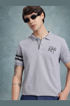 Roadster The Life Co. Typography Printed Polo Collar Pure Cotton T-shirt