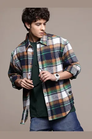 Roadster The Lifestyle Co. Relaxed Checked Pure Cotton Flannel Casual Shirt