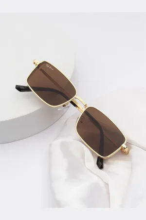 Ted Smith Unisex Rectangle Sunglasses with UV Protected Lens RIDER_C3