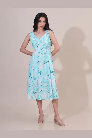 Saaki Abstract Printed Cotton A-Line Dress