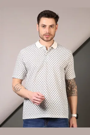 V-Mart Men Checked Polo Collar T-shirt