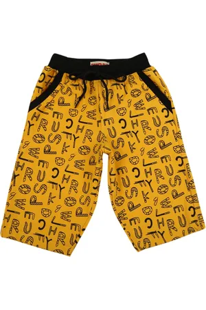 V-Mart Boys Mid Rise Typography Printed Cotton Shorts