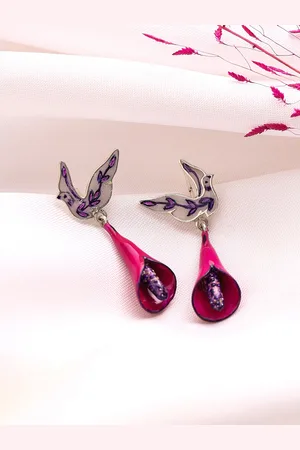 Kicky And Perky Silver-Plated Floral Tulip Earring