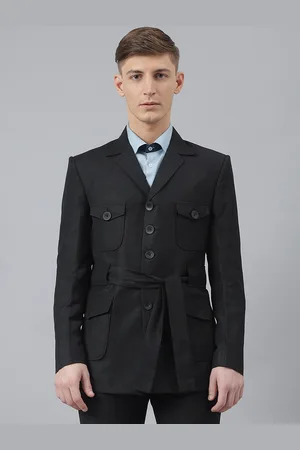 MR BUTTON Men Cotton Linen Slim-Fit Single Breasted Blazer