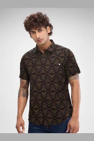 SPYKAR Men Slim Fit Abstract Opaque Printed Casual Shirt