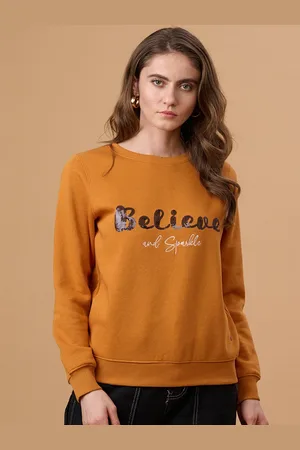 Gipsy Women Mustard Printed Sweatshirt