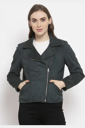 Gipsy Women Green Striped Padded Jacket