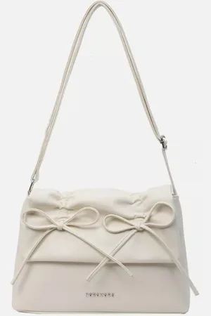 Stylecast White Structured Handheld Bag With Bow Detail
