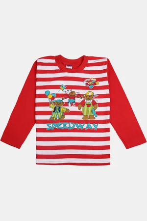V-Mart Boys Striped Pure Cotton T-shirt
