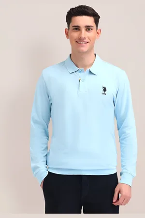 U.S. Polo Assn. Men Solid Polo Collar Cotton Slim Fit T-shirt