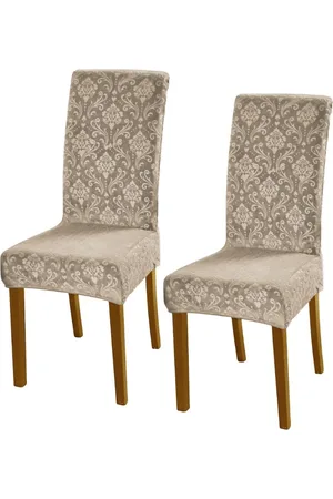 HOKIPO Camel Brown 2 Pieces 200GSM Stretchable Chair Covers