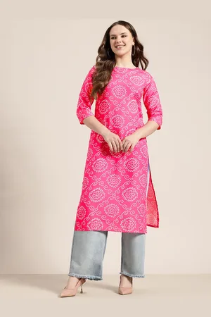 HERE&NOW Bandhani Print A-Line Kurta