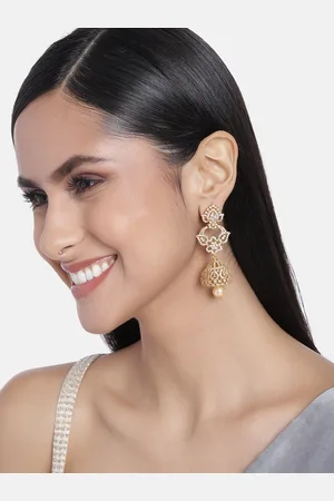 ESTELE Gold-Plated Floral Jhumkas Earrings