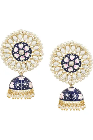 I Jewels Gold-Plated Contemporary Jhumkas Earrings