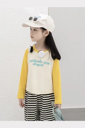 LULU & SKY Girls Striped Applique T-shirt