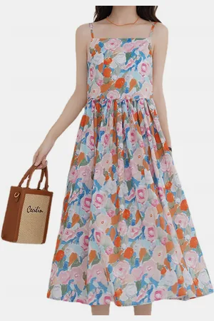 DressBerry Floral Print Fit & Flare Maxi Dress