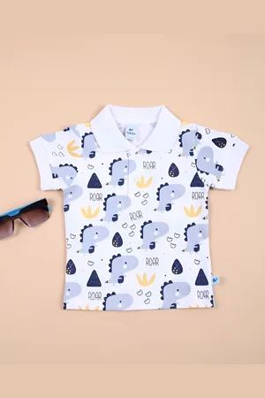 V-Mart Kids Graphic Printed Polo Collar Cotton T-shirt