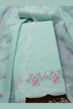 Soch Floral Embroidered Thread Work Unstitched Dress Material