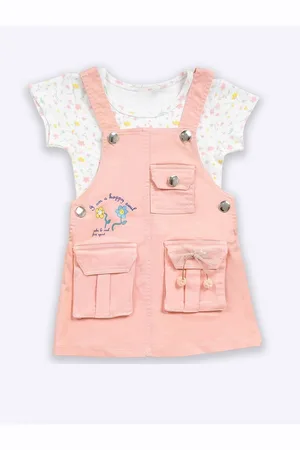 Babys Day Infant Girls Printed Top and Dungaree Set