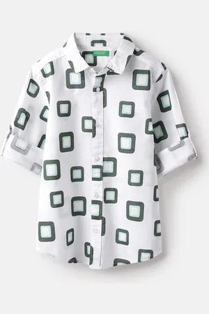 Benetton Boys Opaque Printed Casual Shirt