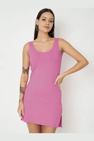 BRINN Round Neck Non-Padded Long Slip With Side Slits