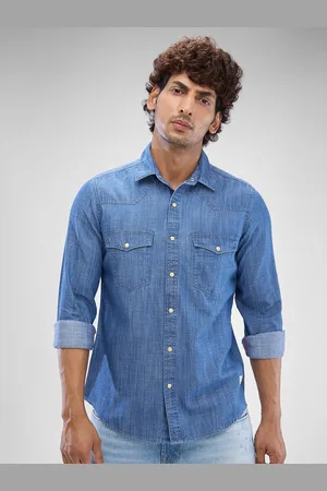 SPYKAR Men Slim Fit Opaque Solid Spread Collar Casual Shirt