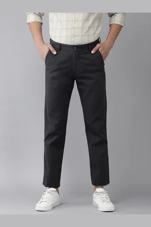 Arrow Men Navy Blue Original Slim Fit Trousers