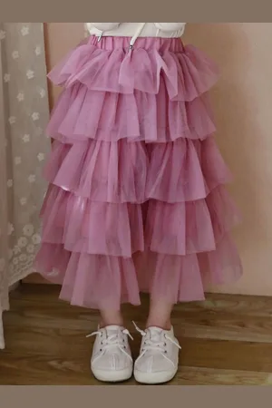 LULU & SKY Girls Tiered A-Line Maxi Skirt