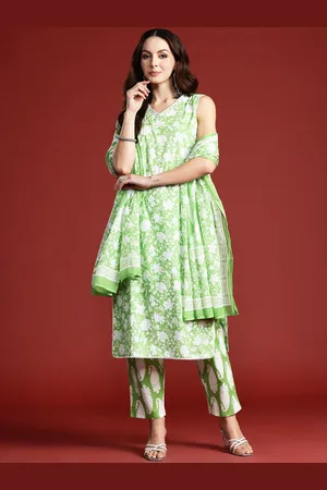 Indo Era Paisley Printed Sequinned Pure Cotton Kurta with Trousers & With Dupatta