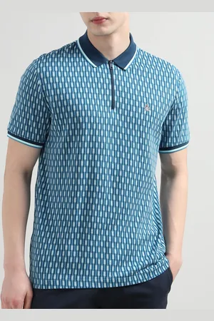 Original Penguin Men Geometric Printed Polo Collar Cotton T-shirt