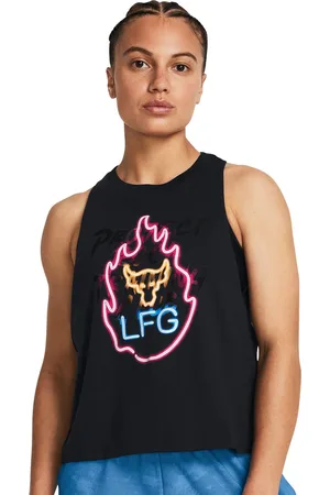 Under Armour Printed Project Rock W Neon Flame Tank