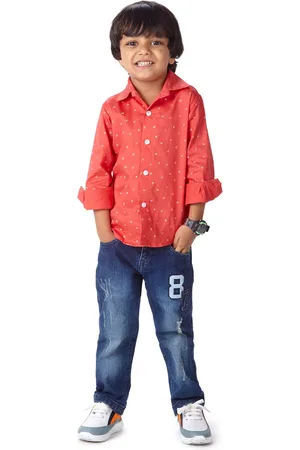 Babywish Unisex Kids Standard Opaque Printed Casual Shirt