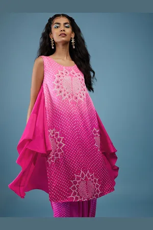 KALKI Fashion Bandhani Printed Kurta With Dhoti Pants