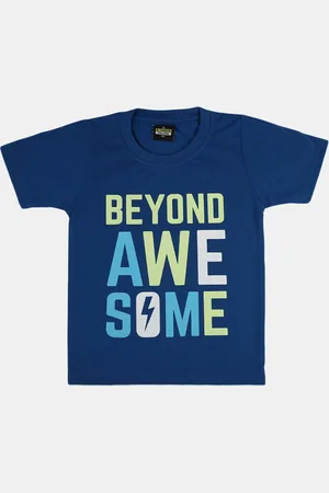 V-Mart Boys Typography Printed Short Sleeves Cotton T-shirt