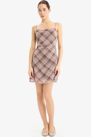 DeFacto Checked Sheath Dress